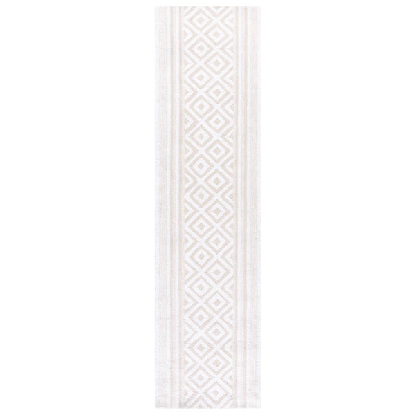 Capri 2 ft. x 9 ft. Ivory/Beige Diamond Runner Rug