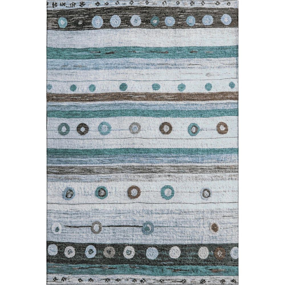 Mayfield Premium Machine Washable Abstract AMF1964 Teal 3 ft. x 4 ft. Area Rug price history on PriceWatchPro