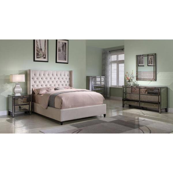 Best Master Furniture Thea Velour Beige, Art Van California King Bed