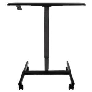 Mobile Laptop 22.6 in. W Rectangular Black Computer Desk with Pneumatic Adjustment Height for Home and Office