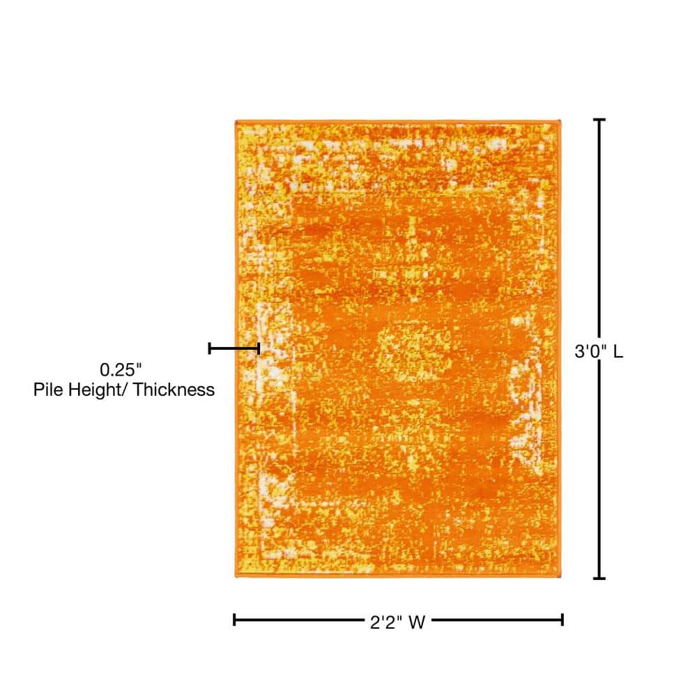 Casino Sofia Chic Orange Synthetic 2'2" x 3'1" Indoor Rug