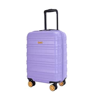 21.2 in. Light Purple ABS Carry On Luggage Spinner Suitcase with TSA