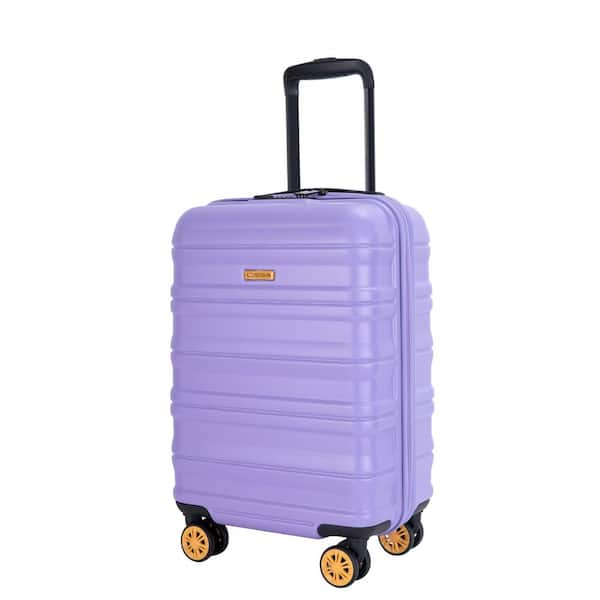 21.2 in. Light Purple ABS Carry On Luggage Spinner Suitcase with TSA