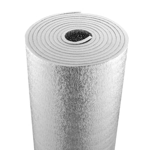 Double Reflective Insulation Roll 48 in. x 25 ft. Foam Core Radiant Barrier 15.1 mm Double-Sided Aluminum Foil EPE