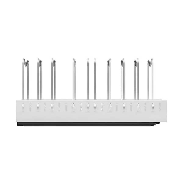 10-Piece White Metal Slide-Out Pot and Pan Organizer Set with Drain Tray Adjustable Dividers for Cabinets