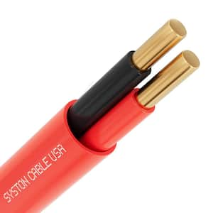 100 ft. 16/2 Red FPLR Riser Rated Unshielded Solid Copper Fire Alarm Security Burglar Station Wire