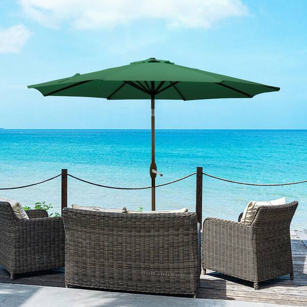 Tristen 9 ft. Aluminum Tilt Patio Umbrella in Dark Green