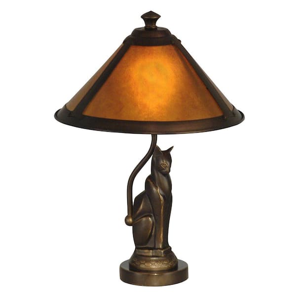 Dale Tiffany 17 in. Ginger Mica Antique Bronze Accent Lamp