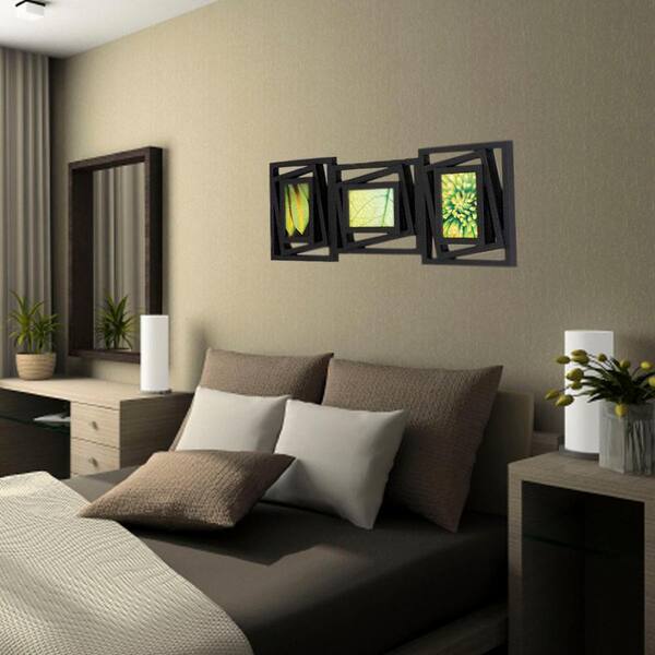 nexxt 3-Opening 4 in. x 6 in. Tilt Black Wall Collage Frame