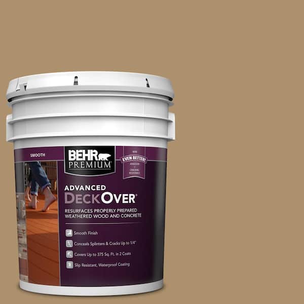BEHR Premium Advanced DeckOver 5 gal. #SC-145 Desert Sand Smooth Solid Color Exterior Wood and Concrete Coating