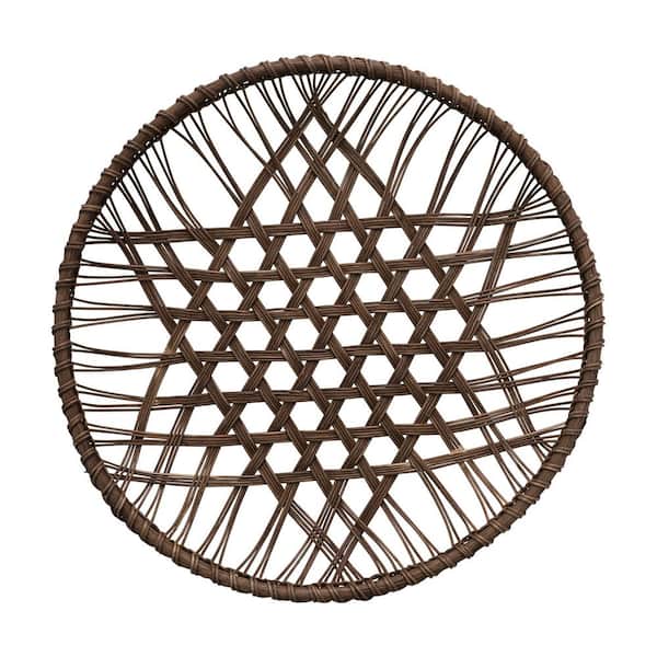 Storied Home Hand-Woven Rattan Open Weave Basket Wood Wall Art ...