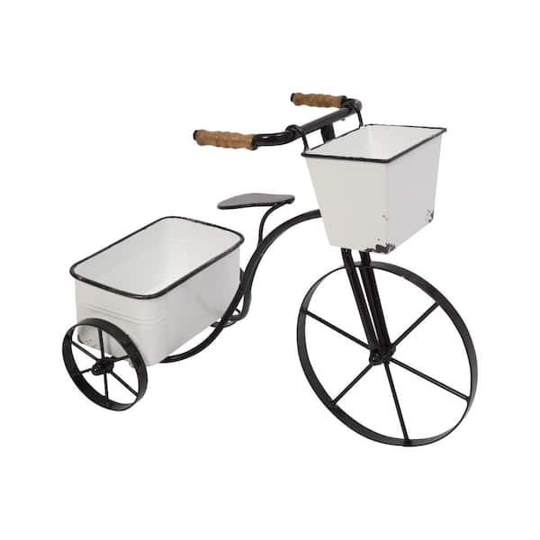 GERSON INTERNATIONAL 17.7 in. L Metal Tricycle with Planters
