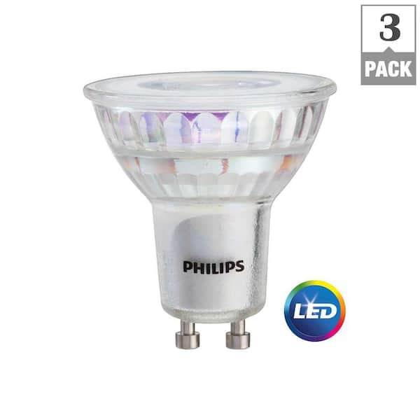 Skænk konsensus sokker Philips 50-Watt Equivalent MR16 and GU10 LED Light Bulb Bright White  (3-Pack) 465054 - The Home Depot