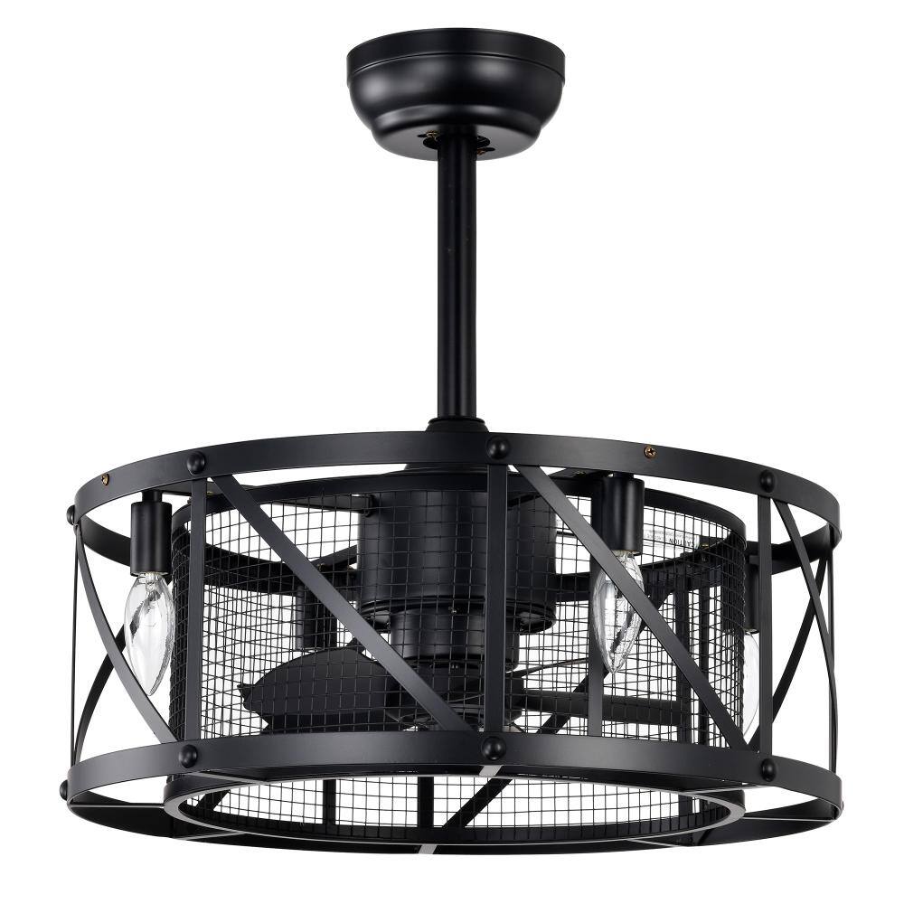 20 in. Indoor Black Downrod Industrial-Style Ceiling Fan with Remote Control price history on PriceWatchPro