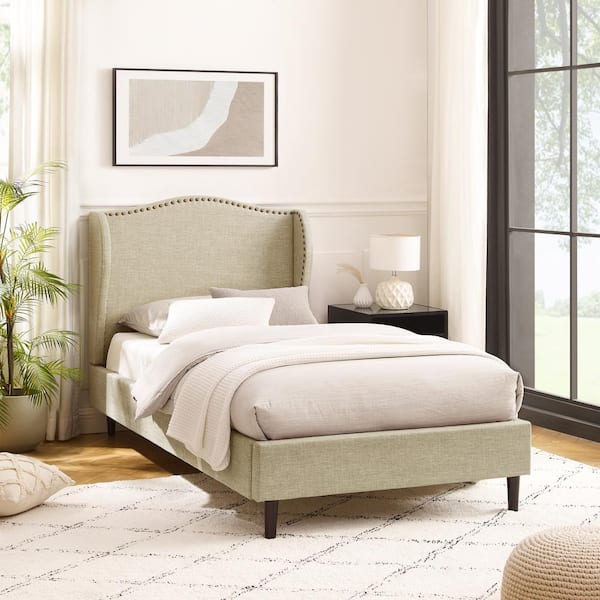 Rustic upholstered outlet bed