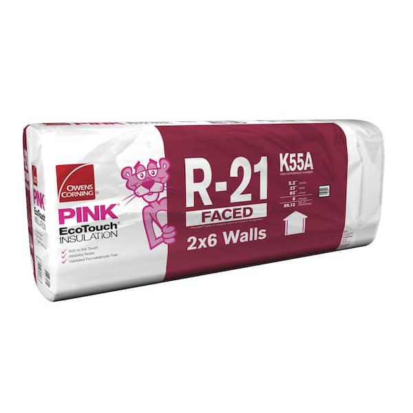 Owens Corning R-21 PINK Kraft Faced Fiberglass Insulation Batt 23 in. x ...