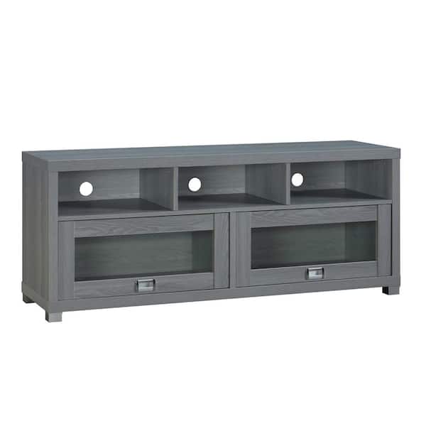 TECHNI MOBILI 57.25 in. Gray Wood TV Stand Fits TVs Up to 65 in