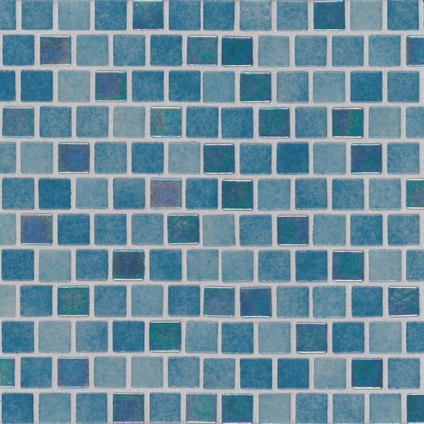 Carribean Reef 1 in. 12 in. x 12 in. x 0.16 in. Glass Mesh-Mounted Mosaic Wall Tile (19.4 sq. ft./Case)
