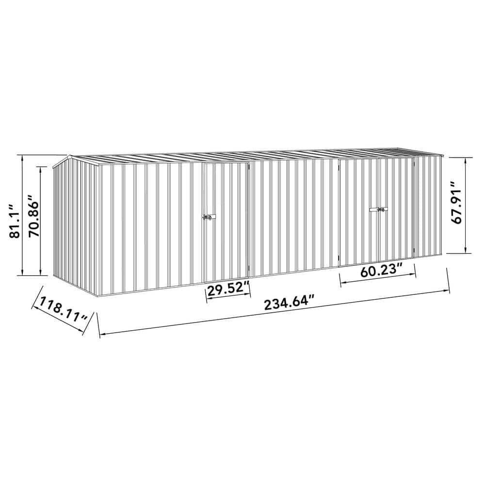 Woodland Gray 20' x 10' Galvanized Steel Metal Workshop Shed