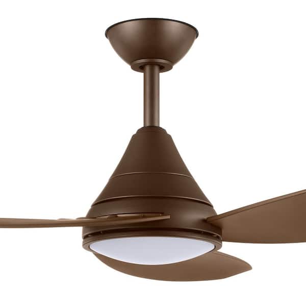 Brigo 48 in. Indoor/Outdoor Flat Bronze Modern Ceiling Fan witth Color Changing LED and Remote Control