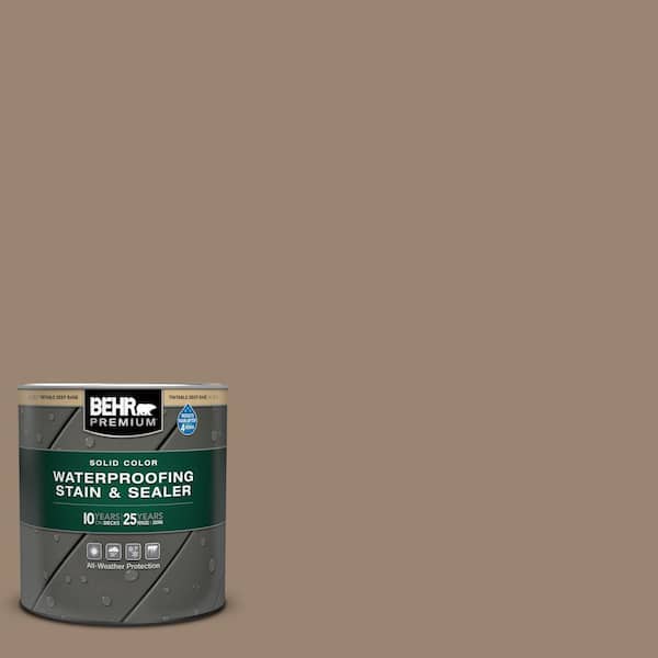 BEHR PREMIUM 1 qt. #SC-153 Taupe Solid Color Waterproofing Exterior Wood Stain and Sealer