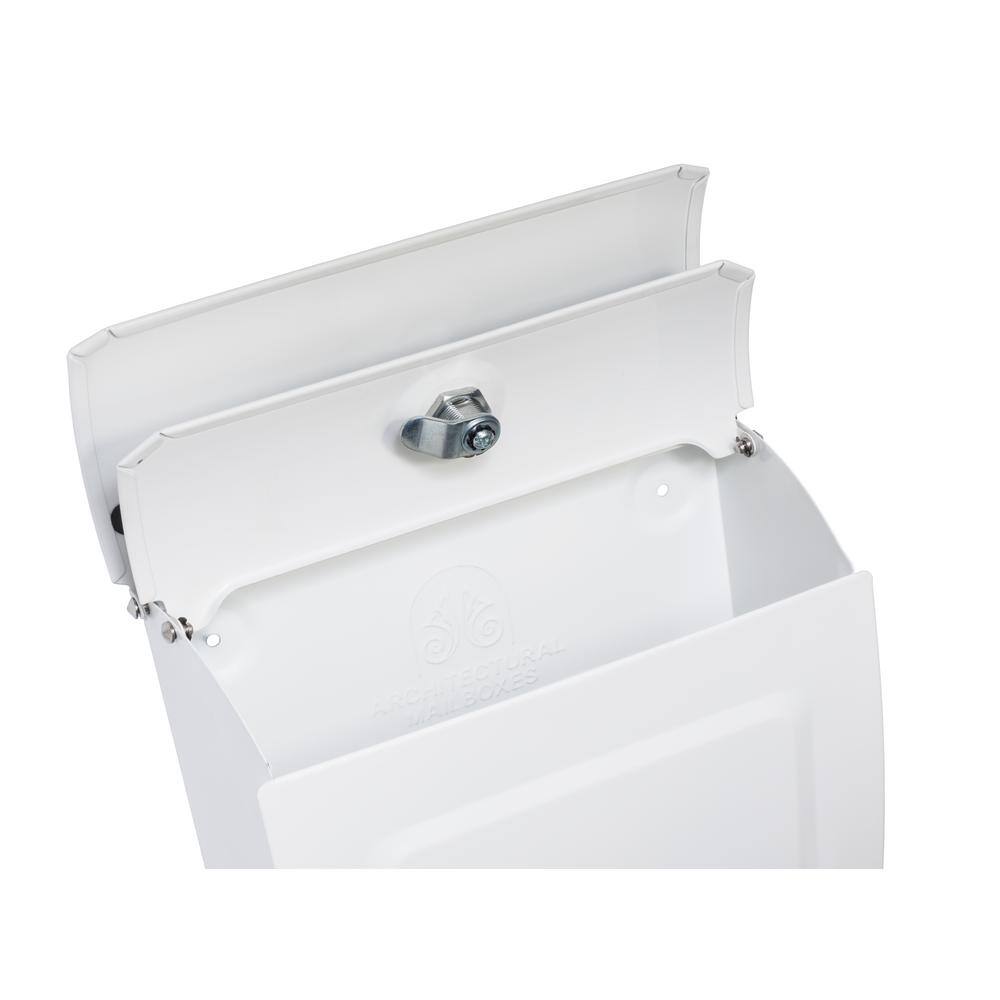 Aspen White Small Steel Lockable Wall Mounted Mailbox