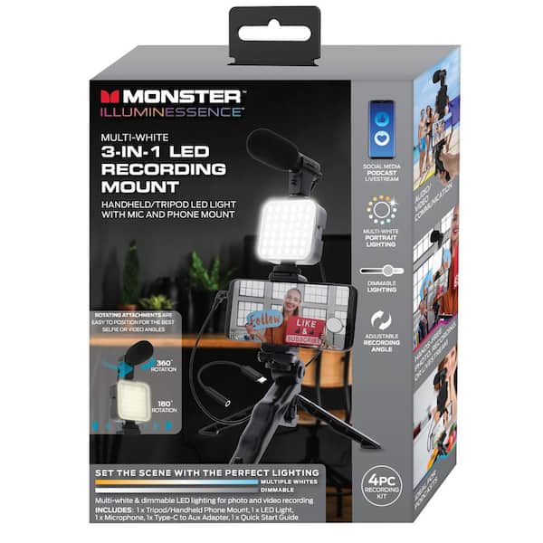 Live Streaming Kit  Camera for Vlogging Video Maker Kit Microphone  for iPhone Video Recording with Light + Microphone + Tripod + Phone Holder