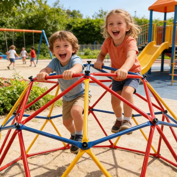 Outdoor Kids Jungle Gym Climbing Dome Climber Metal Frame Backyard Play Set