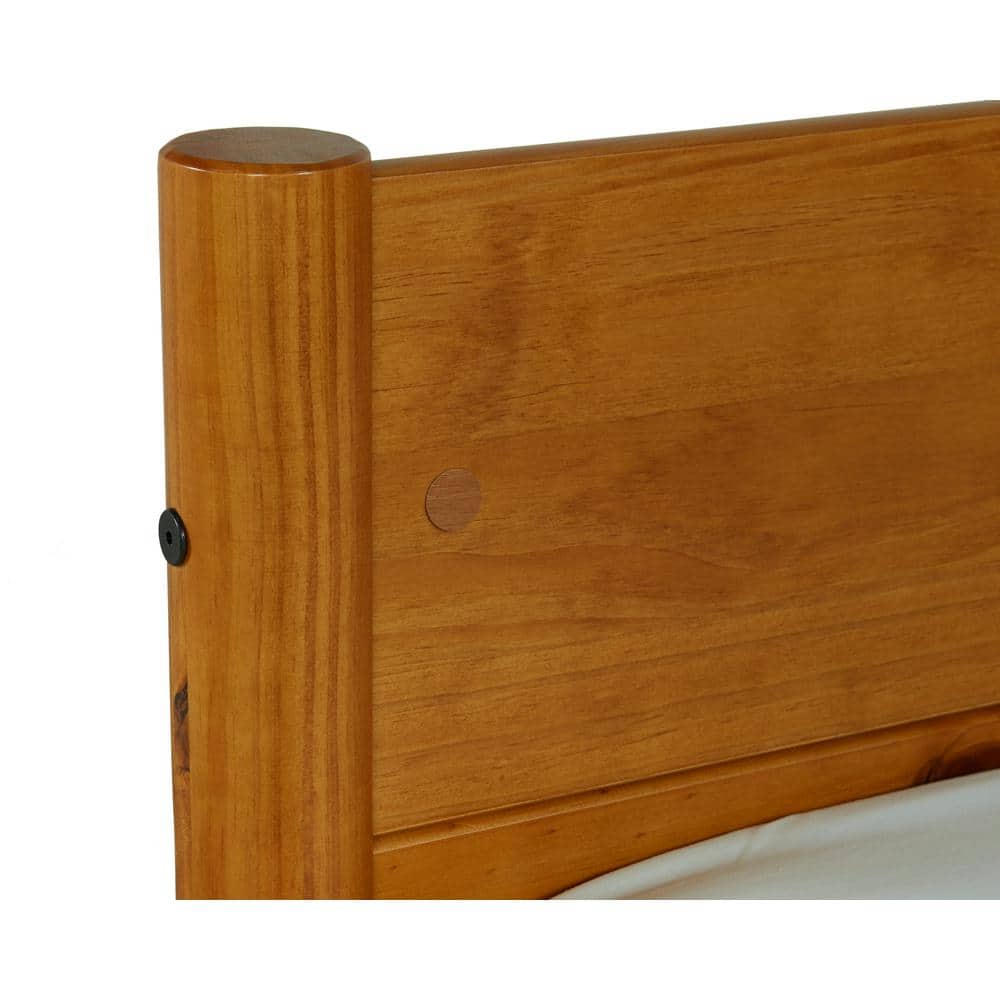Mid-Century Pine Twin Daybed with Trundle and Wood Slats