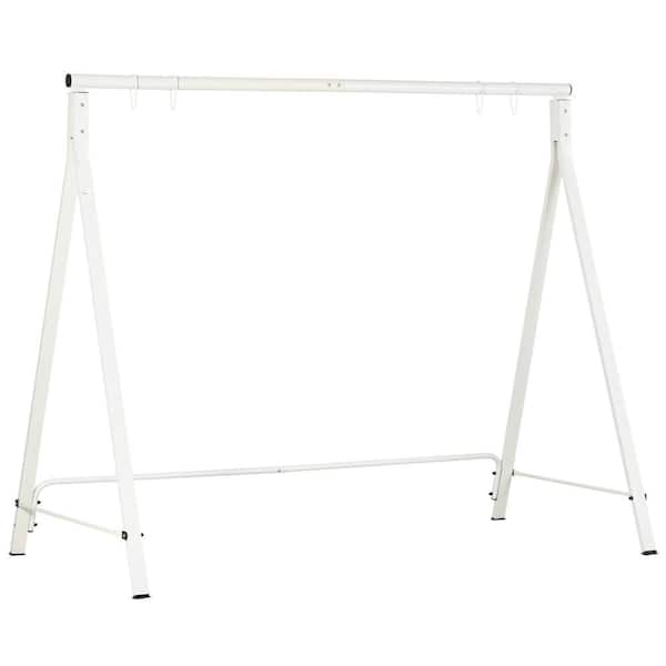 Huluwat 82.75 in.W Heavy Duty Metal Porch Swing Stand, Hanging Chair Stand Only, 528 LBS Weight Capacity, White