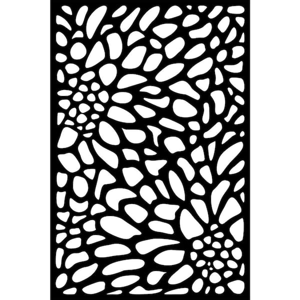 Matrix 0.3 in. x 71 in. x 3.95 ft. Bloom Recycled Plastic Charcoal Decorative Screen (4-Piece per Bundle)