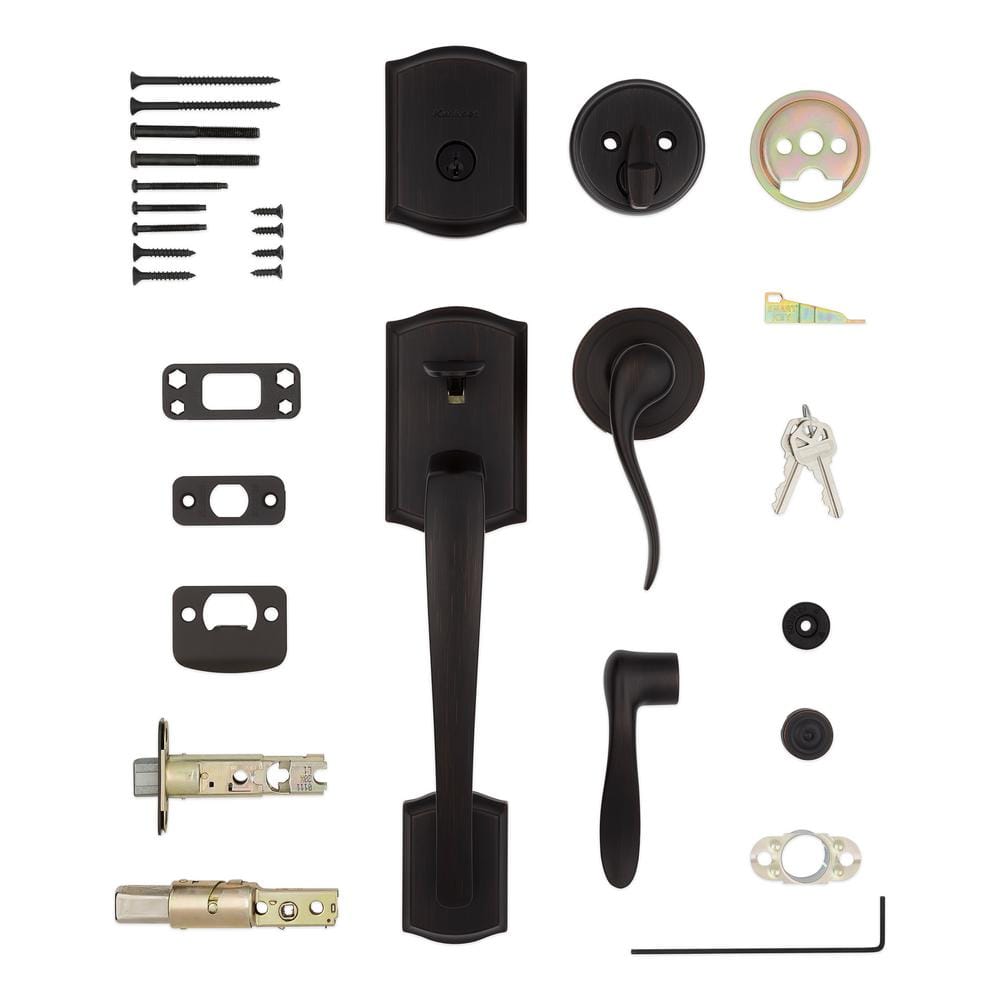 Kwikset Prescott Venetian Bronze Entry Handleset with Deadbolt