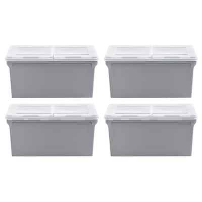 IRIS 24.5 Quart Plastic Storage Bin Tote Organizing Container with Latching  Lid, Clear with Gray Lid, 6 Pack 585104 - The Home Depot