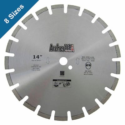 Archer USA 24 in. Diamond Blade for Asphalt Cutting LWAP-C24 - The Home ...