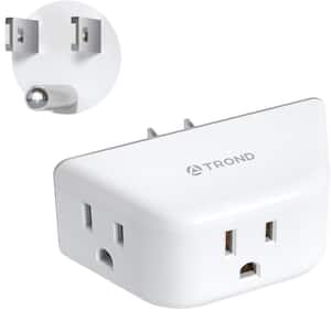 3 AC Multi Plug Electrical Splitter Outlet Extender with 3-Prong Grounded in White