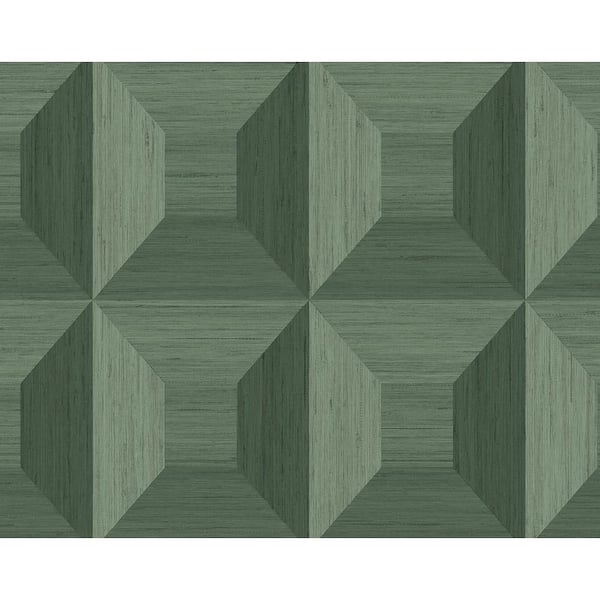 NextWall 40.5 sq. ft. Sage Green Quadrant Geo Vinyl Peel and Stick Wallpaper Roll