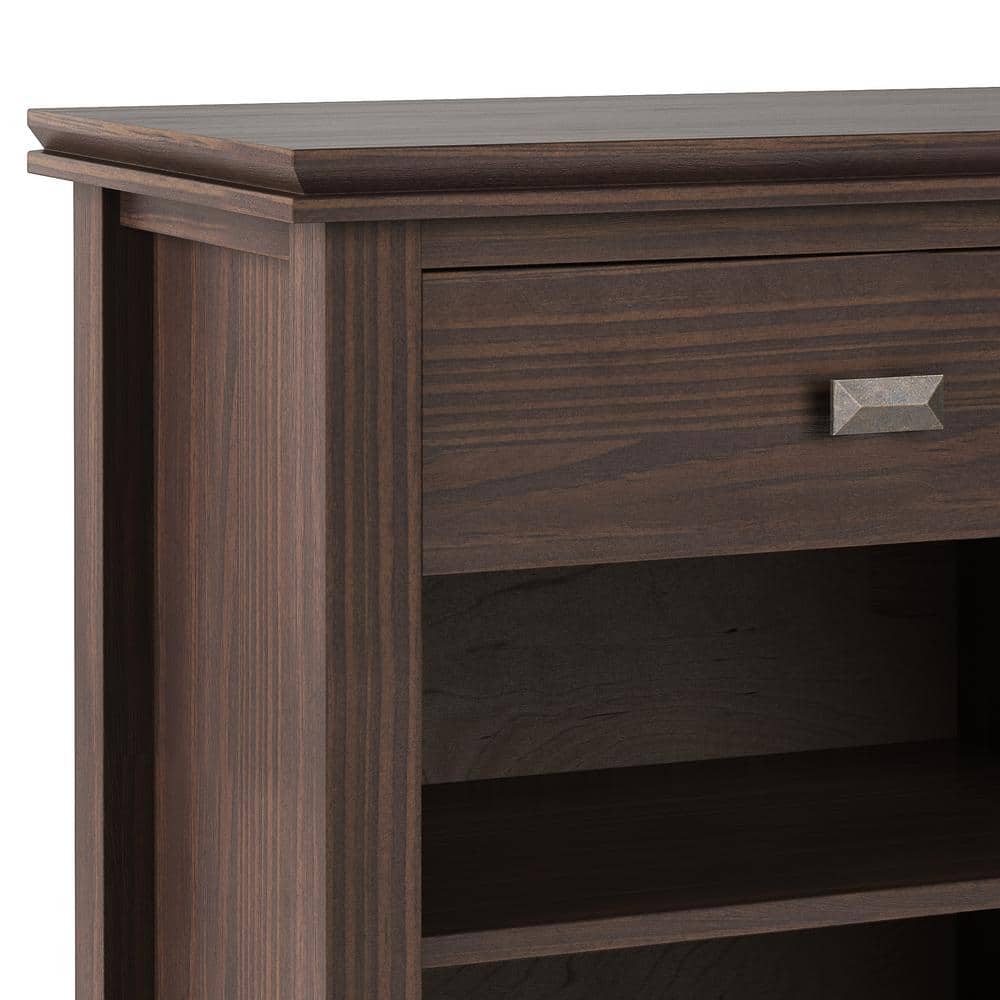 Warm Walnut Brown 24" Nightstand with Drawer and Shelf