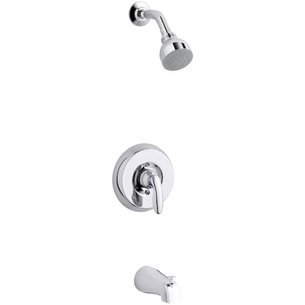 KOHLER Coralais 1-Handle 1-Spray Tub and Shower Faucet with Lever Handle and SlipFit Spout in Polished Chrome