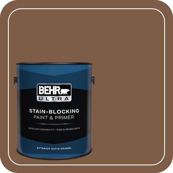 BEHR ULTRA 1 gal. #BXC-65 Outback Brown Satin Enamel Exterior Paint & Primer