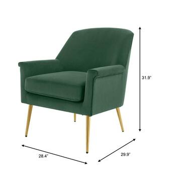 StyleWell Blairmore Verdite Green Velvet Upholstered Accent Chair 280