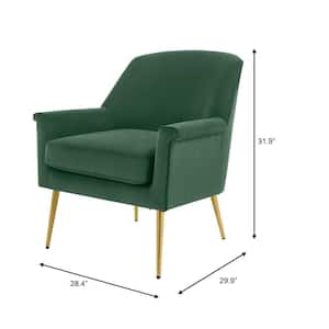 Blairmore Verdite Green Velvet Upholstered Accent Chair