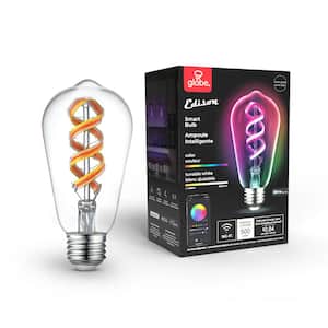 7-Watt (60-Watt Equivalent) ST19 Shape E26 Base Wi-Fi Smart LED Light Bulb, Multi-Color Changing RGB, Tunable White