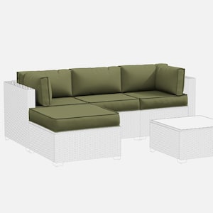 25.6 in. x 25.6 in. x 4 in. (9-Piece) Deep Seating Outdoor Sectional Replacement Cushion Light Green