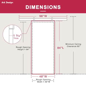 48 in. x 84 in. White Paneled H Style White Primed MDF Sliding Barn Door with Soft Close and Hardware Kit