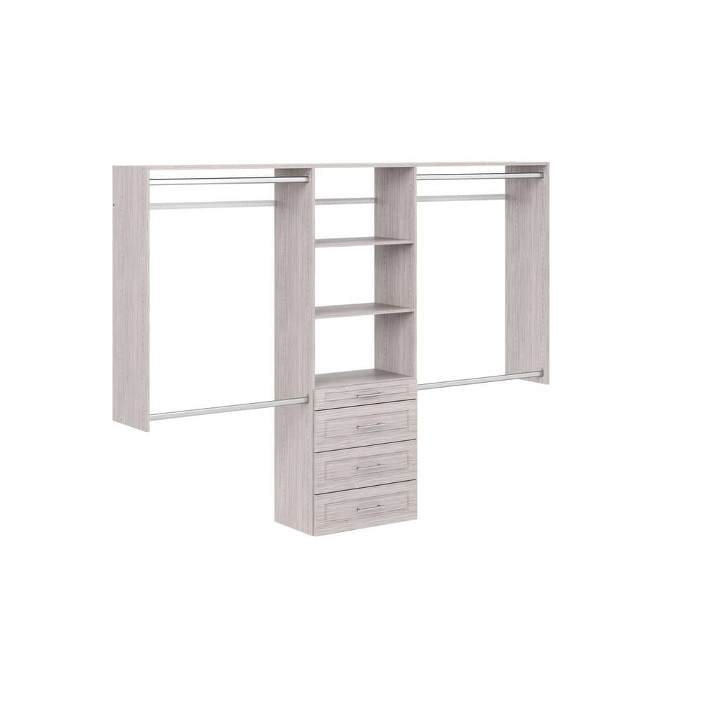 Closet Evolution 60 in. W 96 in. W Rustic Grey Modern Raised Ultimate Wood Closet System GR64