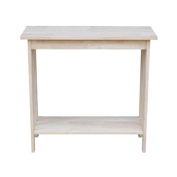 International Concepts 32 in. Unfinished Standard Rectangle Wood Console Table with Storage