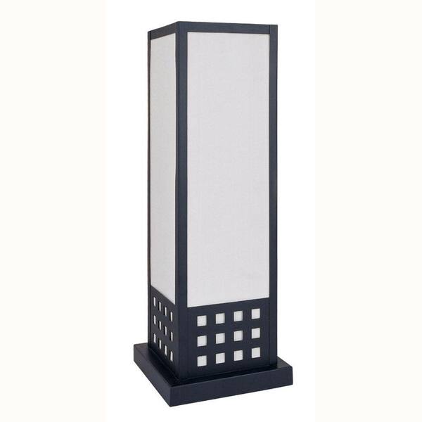 ORE International 22 in. Square Black Table Lamp