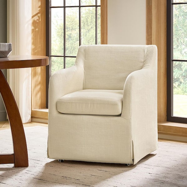 Tania Linen Farmhouse Polyester Dining Chair (Set of 2)