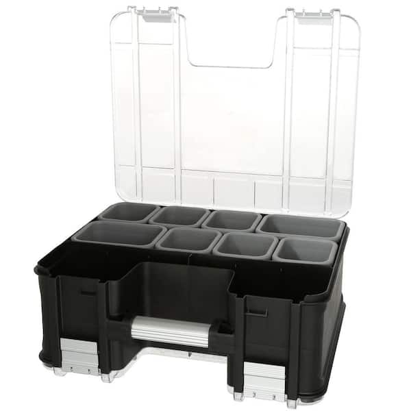 Husky 15 in. x 13 in. Black Pro Double Sided Small Parts Organizer with Bins (8-Piece)