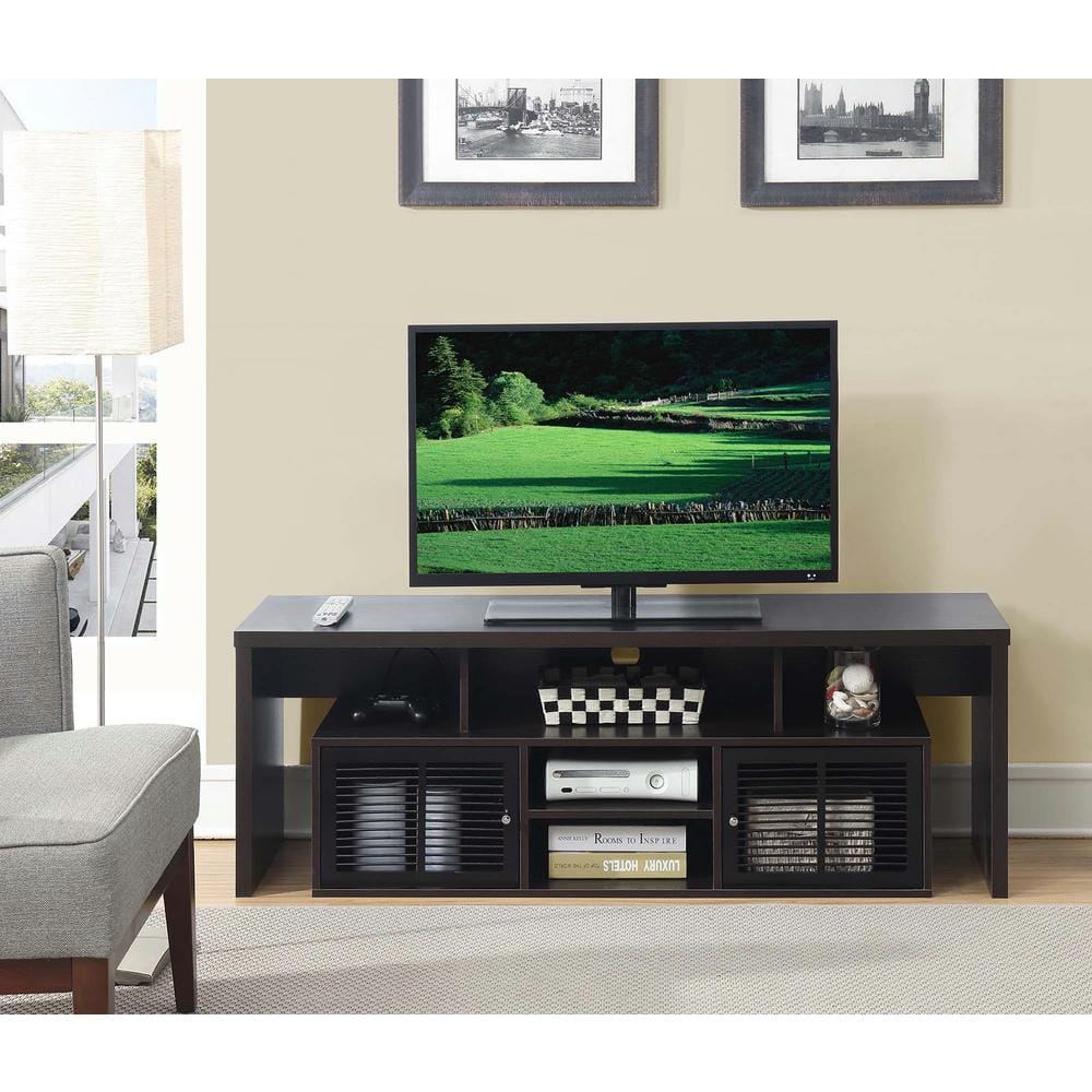 Lexington Espresso 60" TV Stand with Louvered Cabinets and Shelves